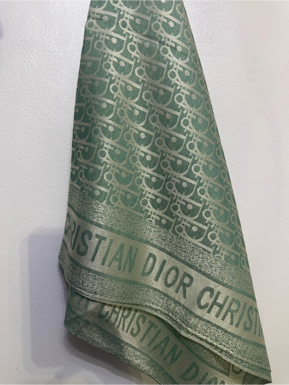 New Dior logo silk blend scarf wrap bandana 38”x38”